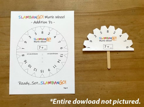 SLAMBANGO! Math Wheel Addition 1 - 9 Digital Download