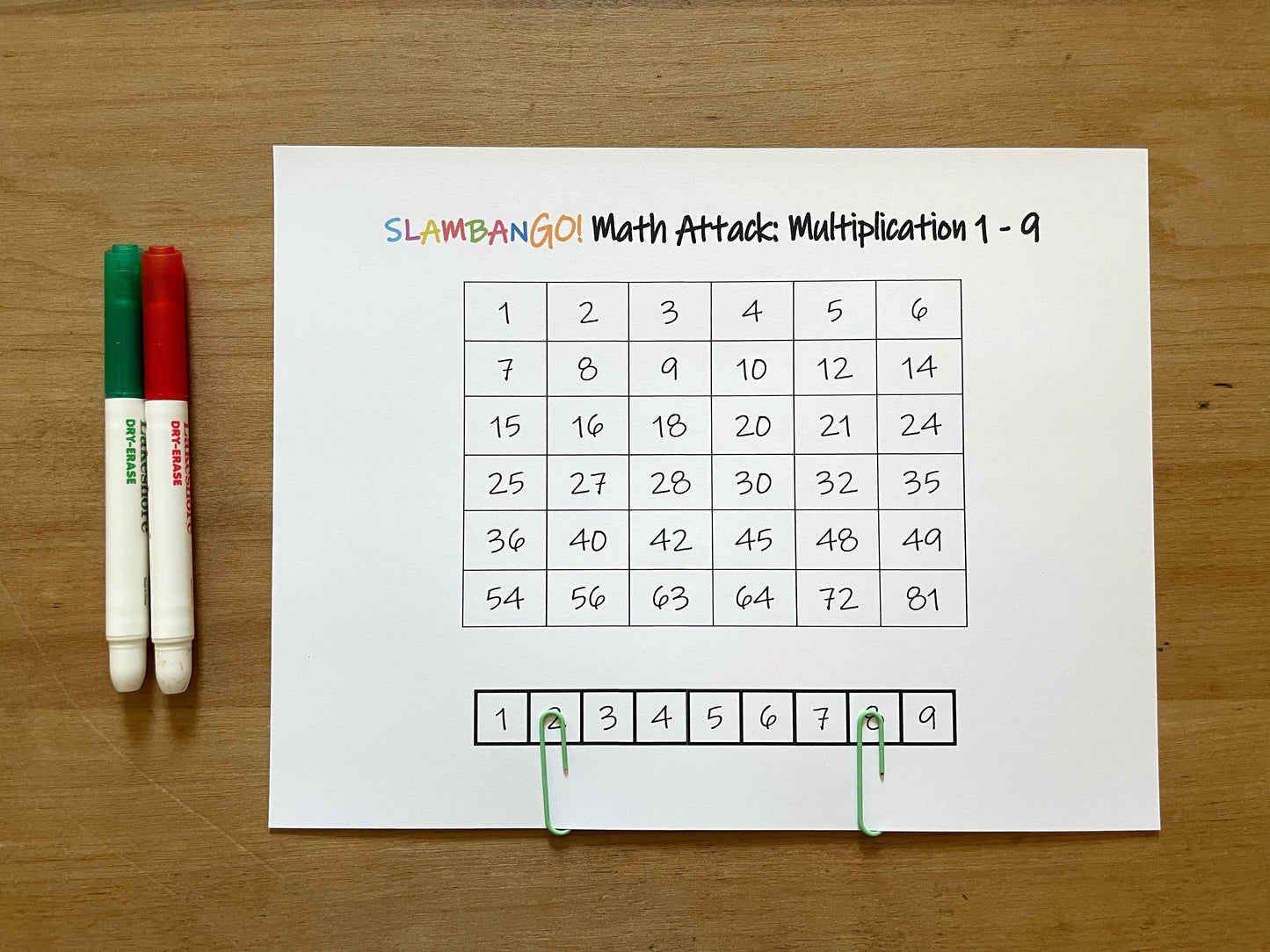SLAMBANGO! Math Attack Level 1: Multiplication 1 - 9 Digital Download