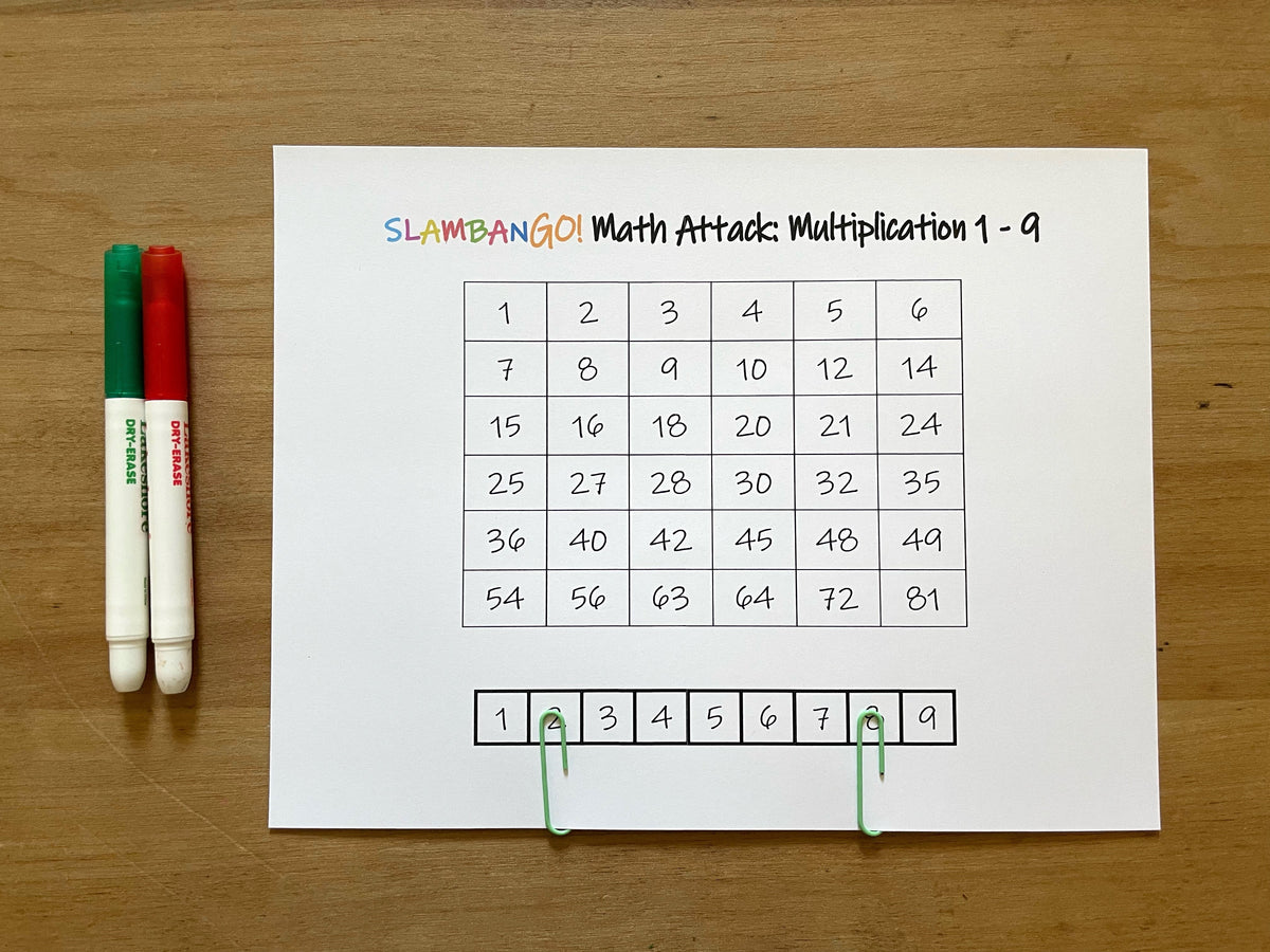 Attack Math Worksheets SLAMBANGO! Math Attack Level 1: Multiplication 1 - 9 Digital Download ...