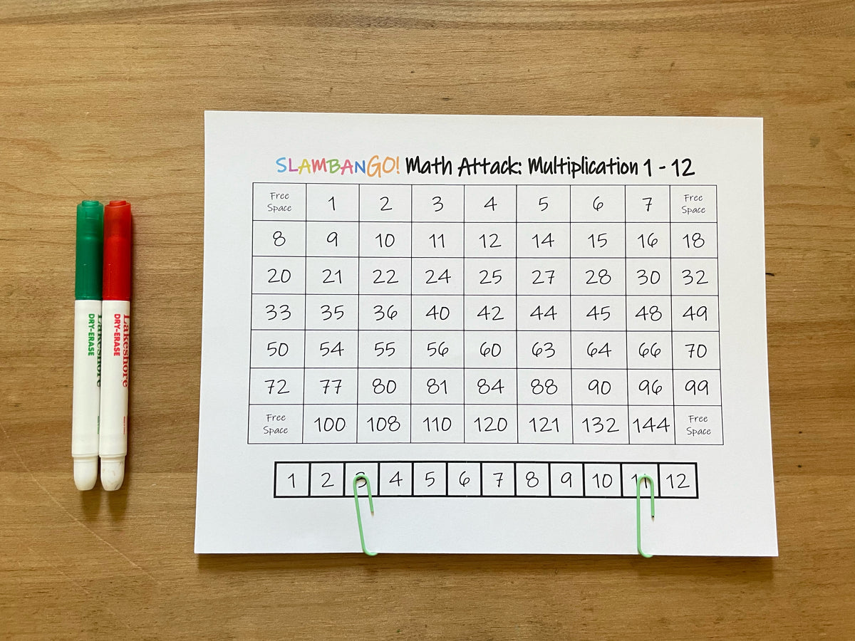 Attack Math Worksheets SLAMBANGO! Math Attack Level 2: Multiplication 1 - 12 Digital Download ...