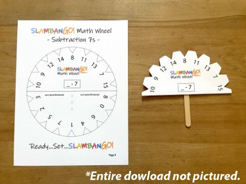 SLAMBANGO! Math Wheel Subtraction 1 - 9 Digital Download
